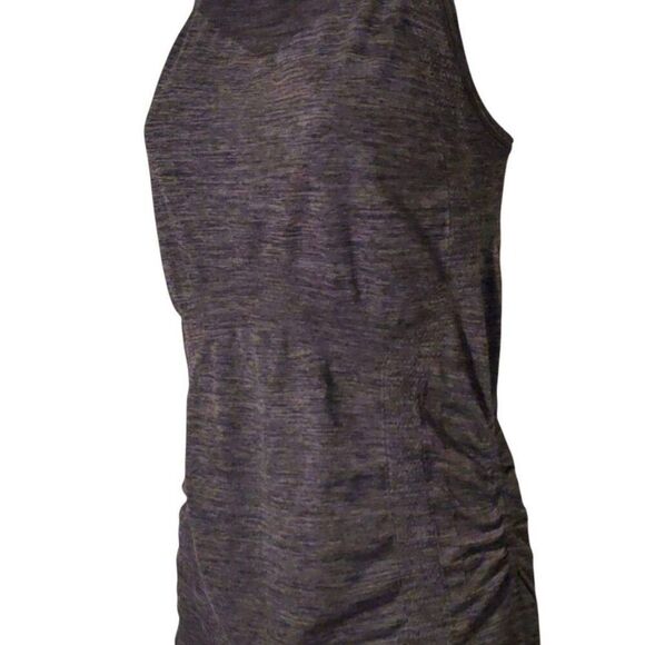 ATHLETA Fast Workout Tank Gray Mesh Ruched Size Medium - Picture 2 of 5